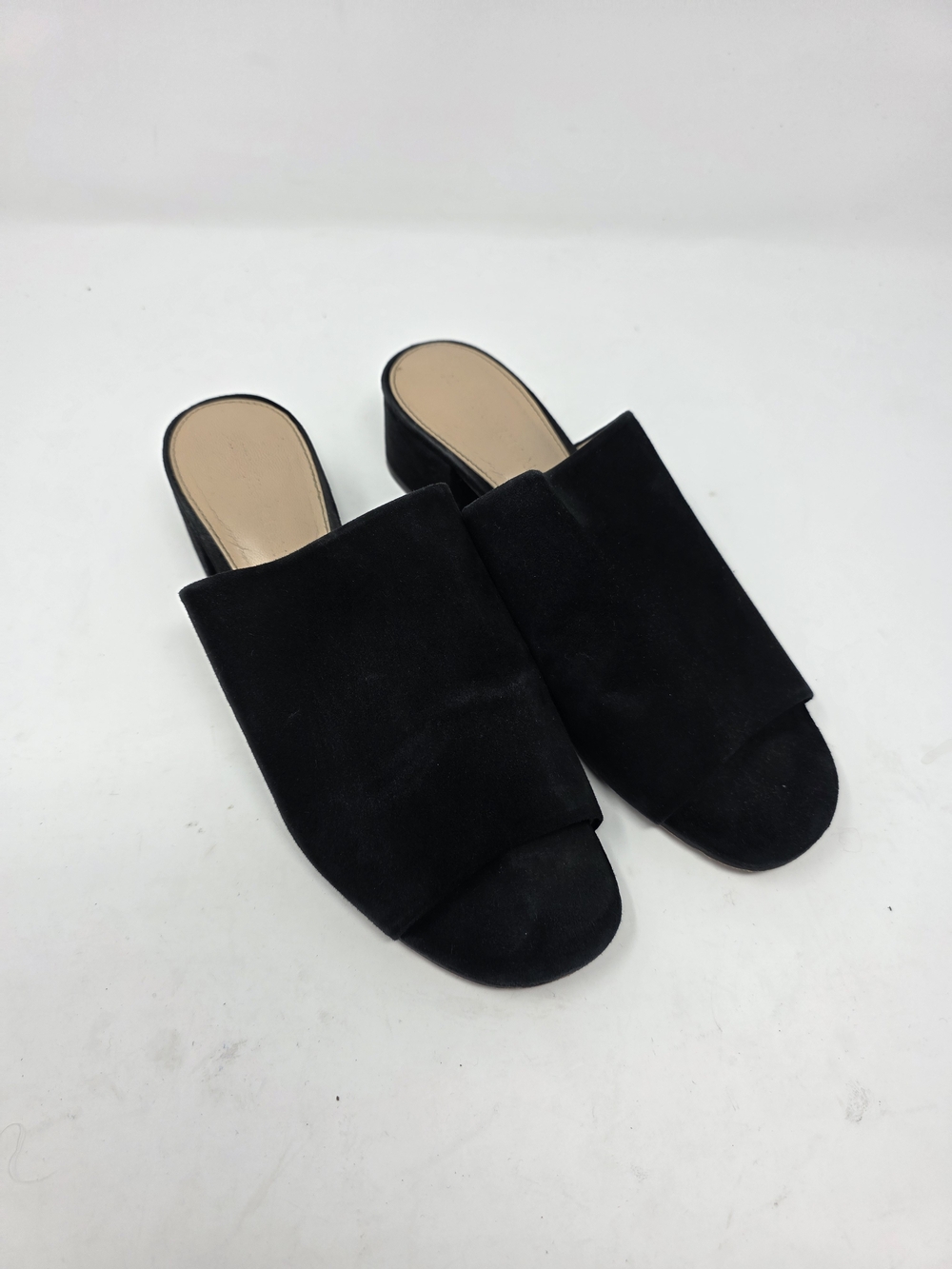 Antonio Melani Black Suede Mule Sandals Women’s 7.5M Block Heel Slides